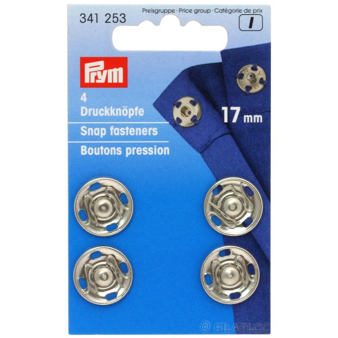Hovedbilde PRYM Trykknapper, 17 mm, forniklet