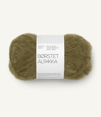 Børstet Alpakka - 9873 Dark olive