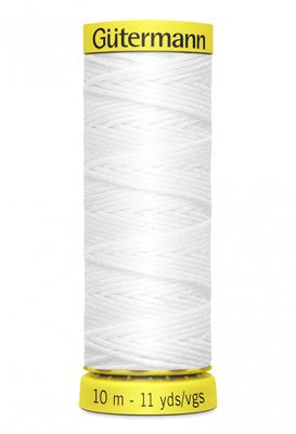 Gütermann Elastisk sytråd (10m) - 5019, hvit