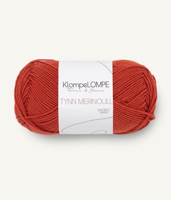 Tynn Merinoull - 3837 Rød Tegl (KlompeLompe)